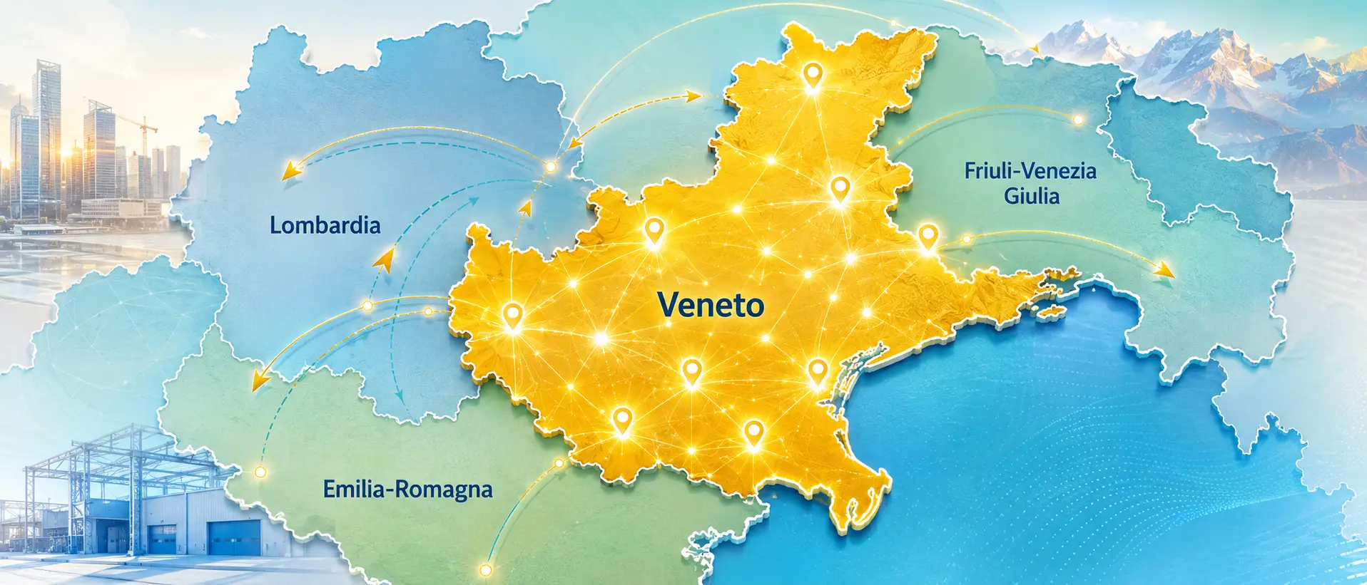 Area operativa di Lattoneria Ferrigo Stefano in Veneto e Nord-Est